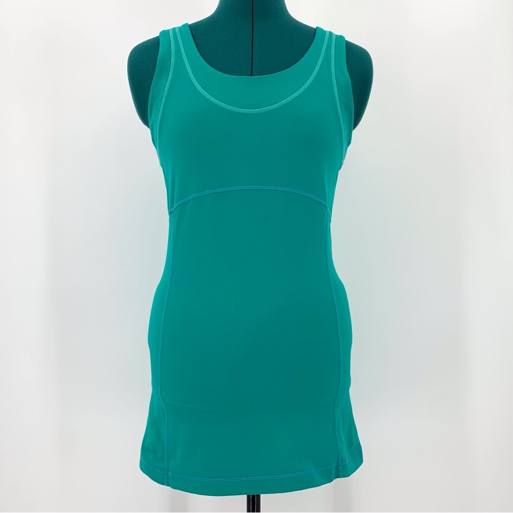 lucy Sea Green Power Yoga Extra Long Moisture Wicking Tank, Small